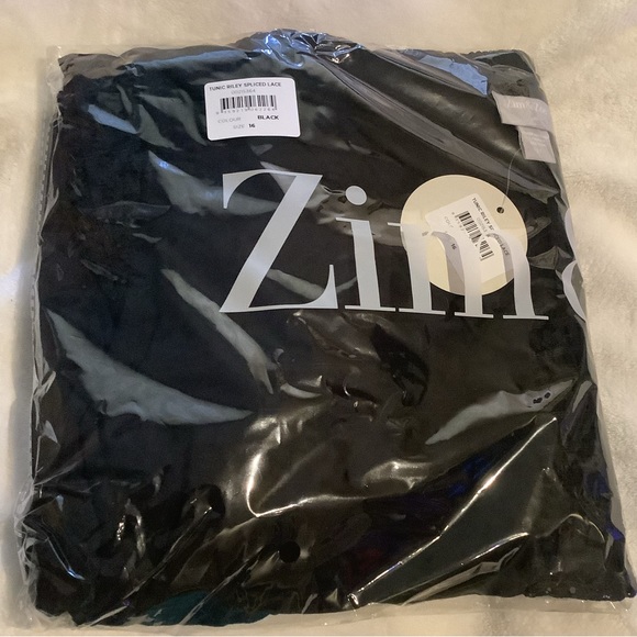 Zim & Zoe 18W-28W Black Riley Spliced Lace Tunic JJ01.5 - Picture 5 of 6